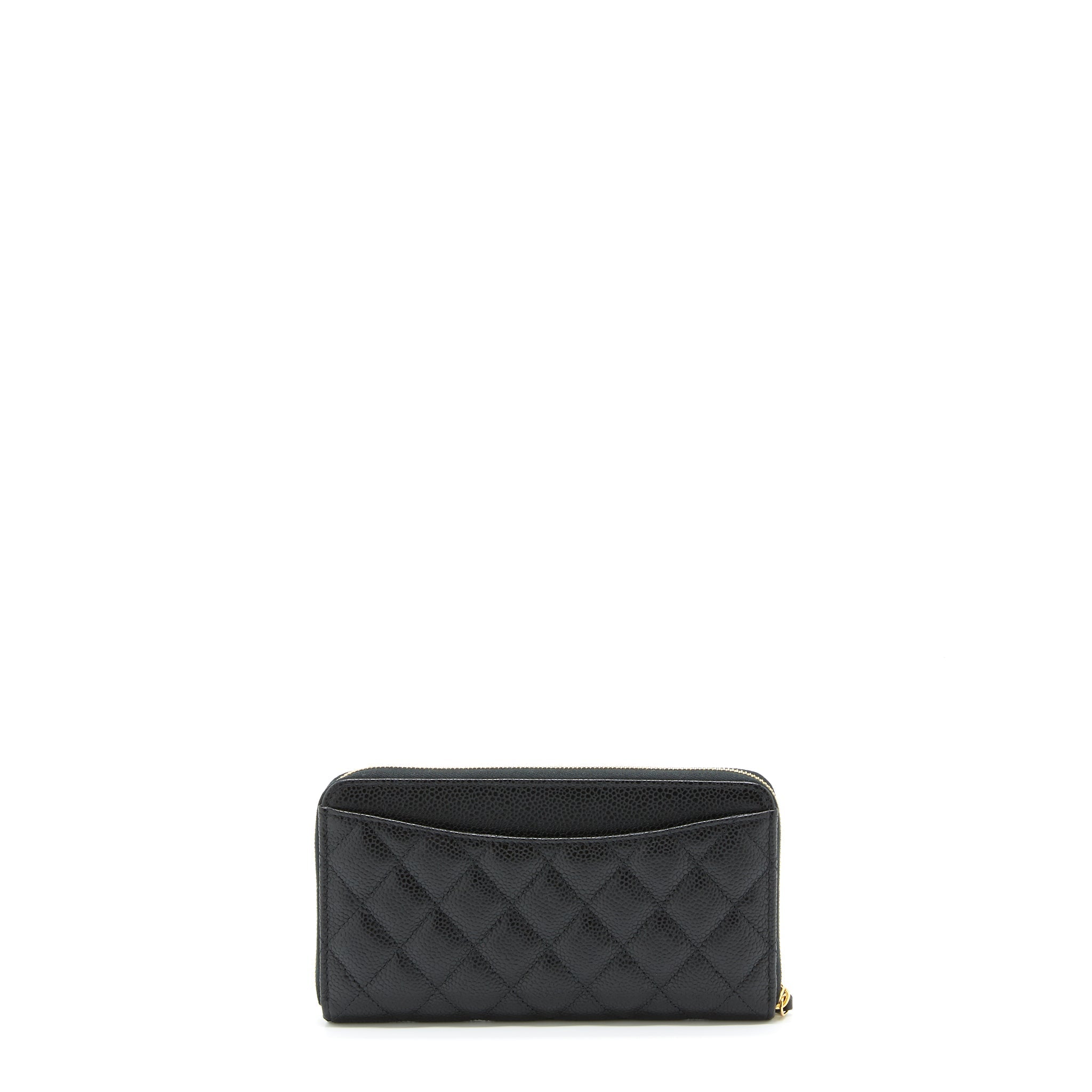 Chanel Zippy Long Wallet Caviar Black