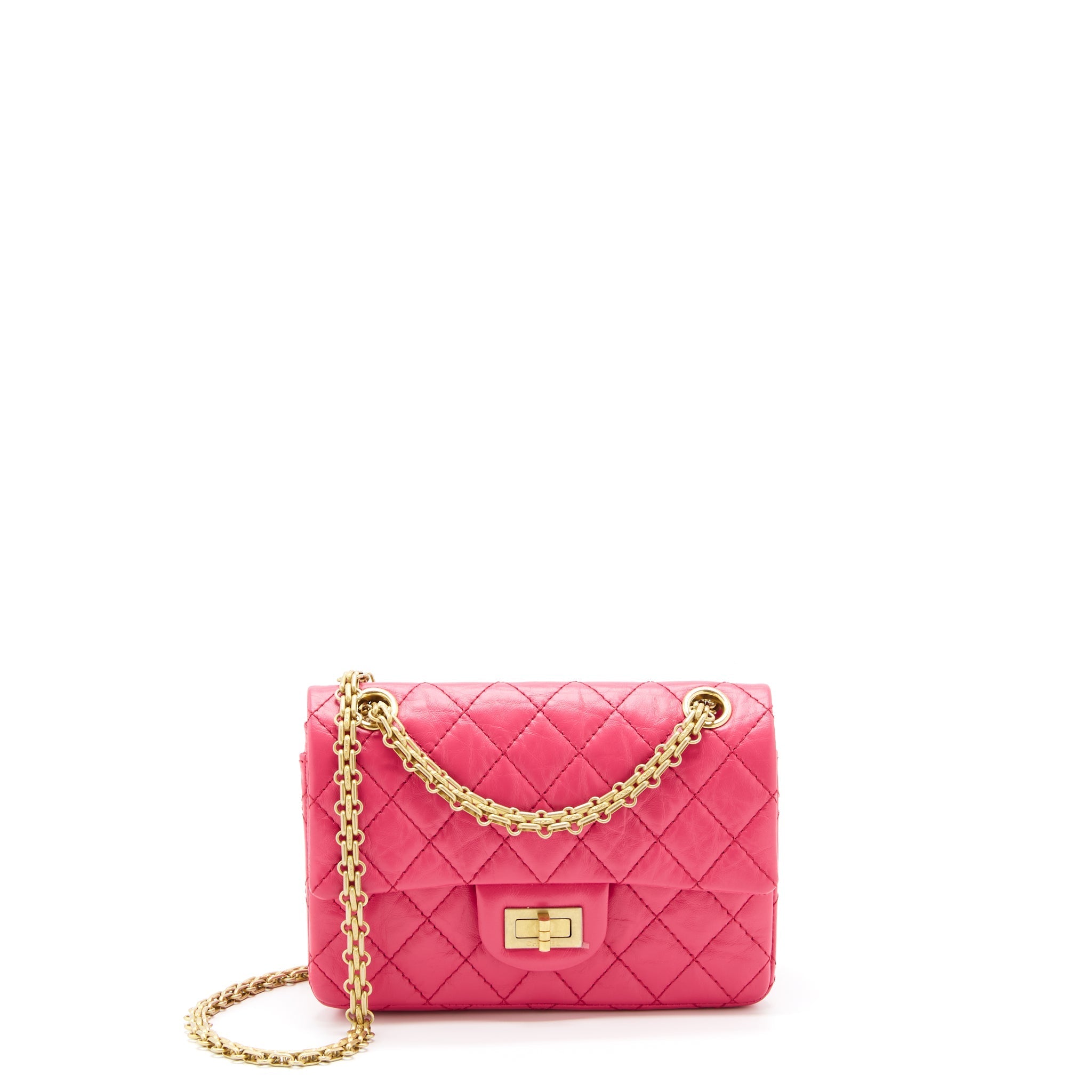 Chanel Mini 2.55 Reissue Flap Bag Aged Calfskin Hot Pink