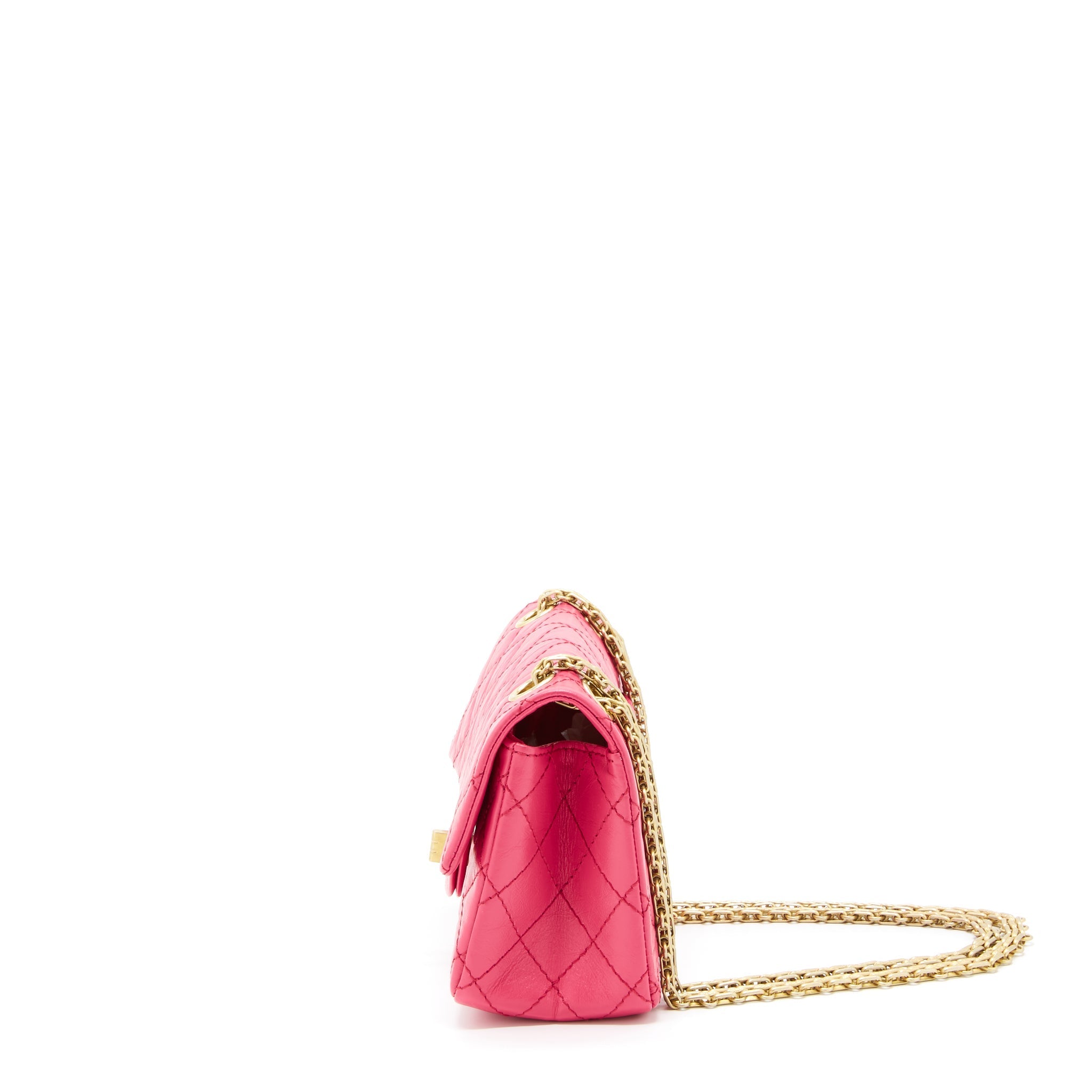 Chanel Mini 2.55 Reissue Flap Bag Aged Calfskin Hot Pink