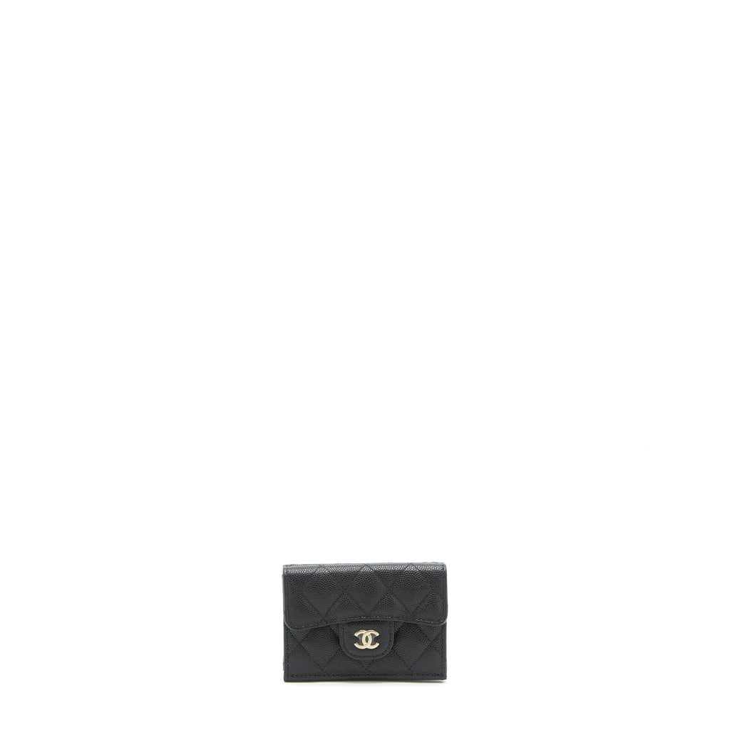 Chanel Small Compact Wallet Caviar Black L