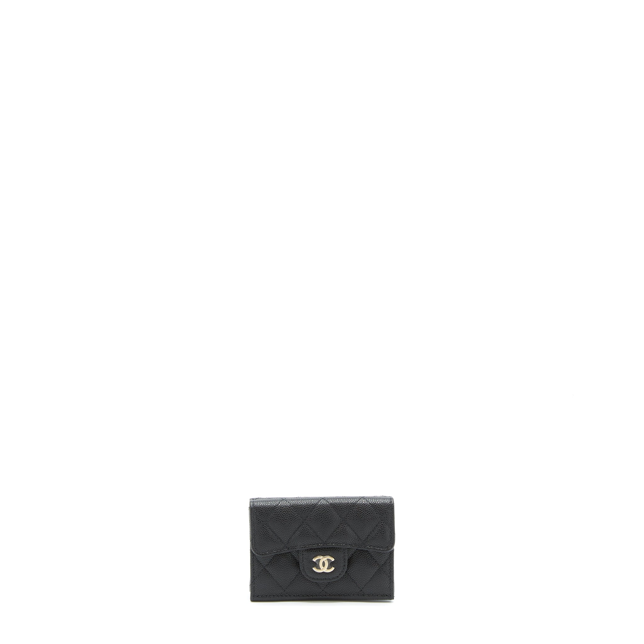 Chanel Small Compact Wallet Caviar Black L