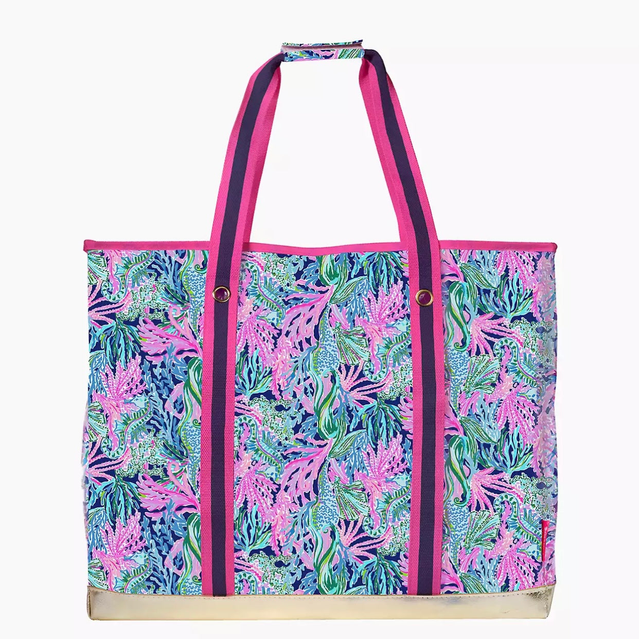LILLY PULITZER Ultimate Carryall Bag in High Tide Navy Bringing Mermaid Back NWT