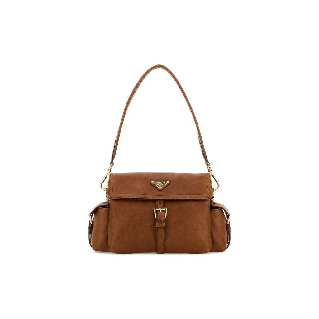Explore medium nappa leather shoulder bag with flap