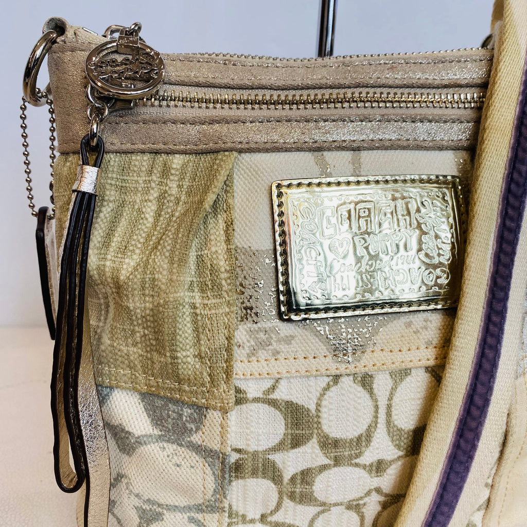 COACH Poppy Patchwork Crossbody Gold/Neutral