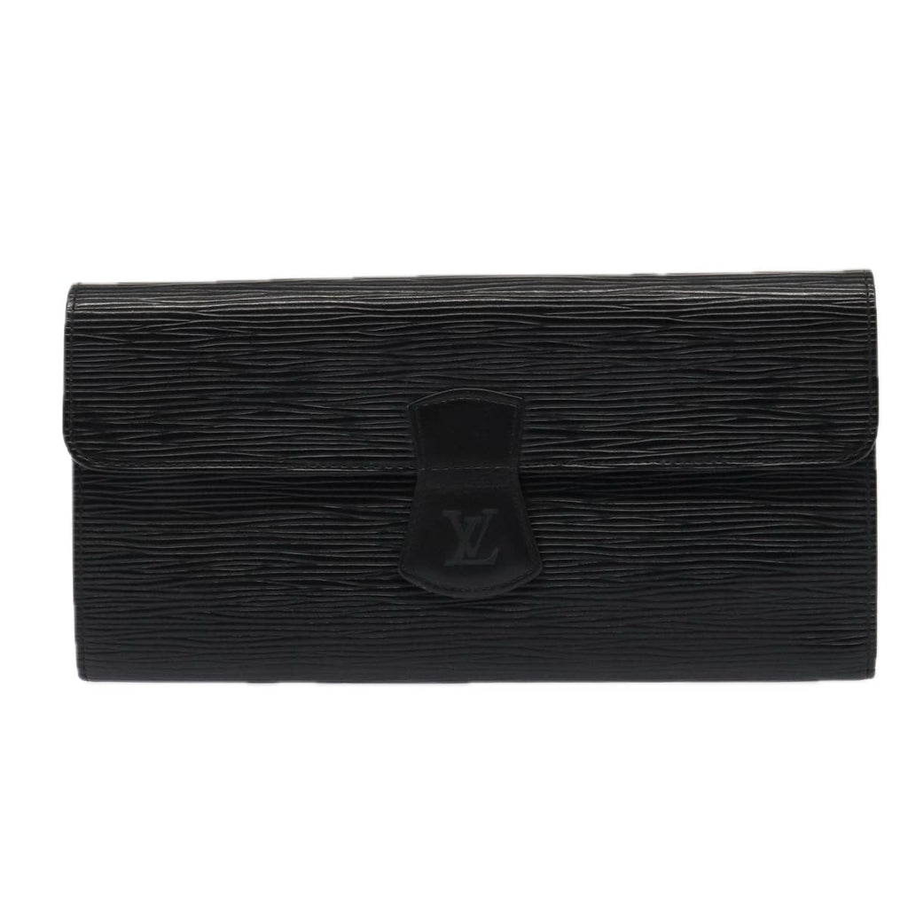 Louis Vuitton Rouleau Black Leather Clutch Bag (Authentic  )