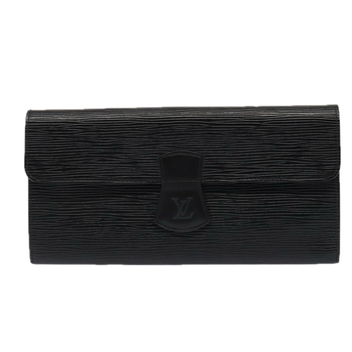 Louis Vuitton Rouleau Black Leather Clutch Bag (Authentic  )