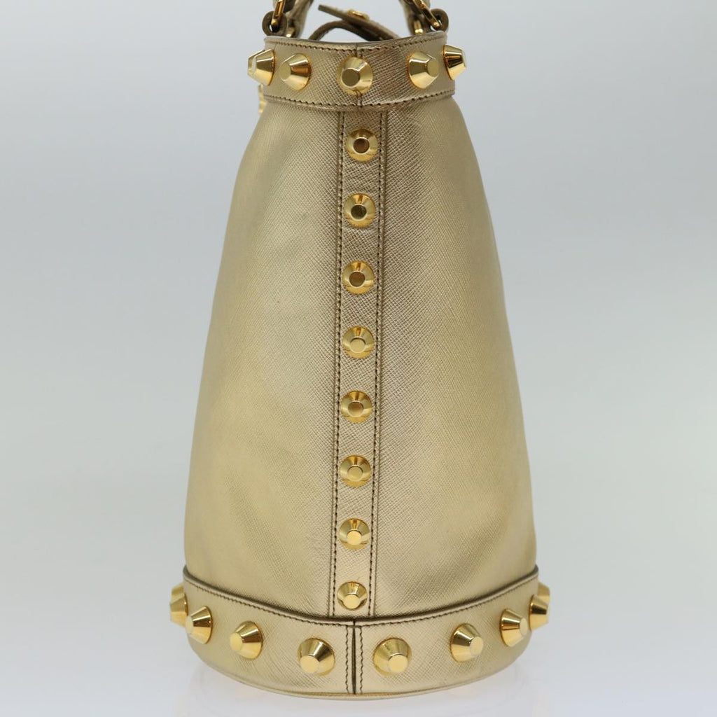 Prada Saffiano Gold Leather Handbag (Authentic  )