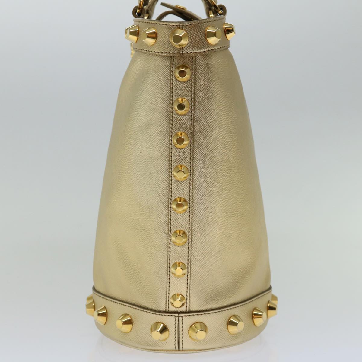 Prada Saffiano Gold Leather Handbag (Authentic  )