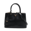 Prada Saffiano Galeria Leather Two-Way Handbag Black