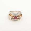 Ruby Diamond Two-Toned Ring White Gold x Platinum