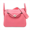 Hermès Lindy Mini 20 Taurillon Clemence Rose Azalee