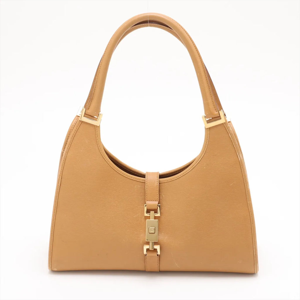 Gucci Jackie Leather Shoulder Bag Beige