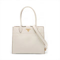 Prada Leather Two-Way Tote Bag White