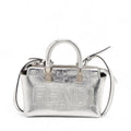 Fendi By The Way Mini Leather Two-Way Handbag Silver