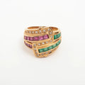 Emerald Ruby Diamond Ring