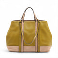 Bottega Veneta Intrecciato Corso Leather Tote Bag Green x Pink
