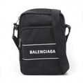 Balenciaga Sport Nylon Leather Shoulder Bag Black