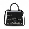 Delvaux Lumore MM Leather Two-Handbag Black x White