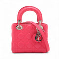 Christian Dior Lady Dior Mini Cannage Leather Two-Way Handbag Hot Pink