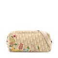 Christian Dior Trotter Embroidered Floral Shoulder Bag Beige