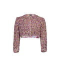 Chanel 21p Size 34 Cardigan Cotton/Silk/Pearl Purple/Multicolour