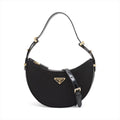 Prada Tessuto Arque Nylon Leather Two-Way Shoulder Bag Black