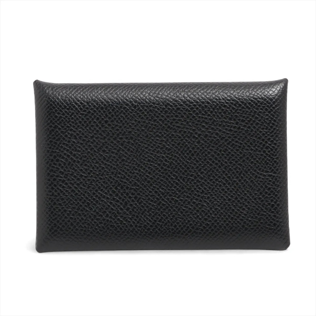 Hermès Calvi Veau Epsom Card Case Black