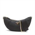 Prada Tessuto Nylon Demi Lune Two-Way Shoulder Bag Black