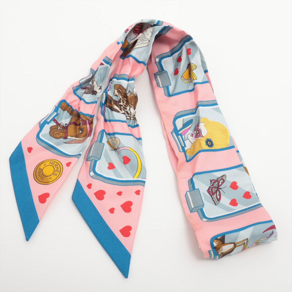 Hermès Twilly Hermès Story Silk Pink x Blue