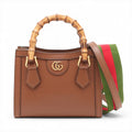 Gucci Bamboo Diana Leather Two-Way Handbag Brown