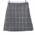 Miu Miu Plaid Rhinestone Wool Skirt Gray