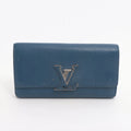 Louis Vuitton Taurillon Capucines Long Wallet Navy x Red