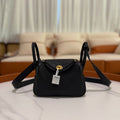 Hermes Mini Lindy Black with Gold Hardware (Stamp W)