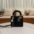 Dior Lady Dior Black Lambskin Medium Bag with Gold Hardware