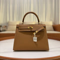HERMES KELLY 25 EPSOM GOLD BROWN WITH GOLD HARDWARE