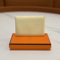 HERMÈS CALVI DUO CARD HOLDER Epsom Calfskin with Silver-tone Hardware (U Stamp)