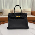 HERMÈS BIRKIN 30 BLACK WITH GOLD HARDWARE U STAMP