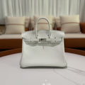 HERMÈS BIRKIN 25 WHITE SWIFT LEATHER WITH PALLADIUM HARDWARE STAMP B