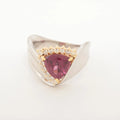 Garnet Diamond Two-toned Ring Yellow Gold x Platinum