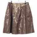 Christian Dior Linen Skirt Brown x Metallic Gold