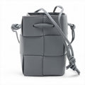 Bottega Veneta Maxi Intrecciato Cassette Mini Crossbody Bag Gray