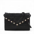 Chanel Matelasse Nylon Rhinestone Shoulder Bag Black