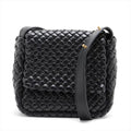 Bottega Veneta Intrecciato Small Cobble Leather Shoulder Bag Black