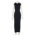 Loewe Cotton Bodycon Long Dress Black