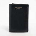 Saint Laurent Paris Logo Leather Card Case Black