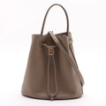 Burberry Small Drawstring Bucket Leather Two-Way Shoulder Bag Brown