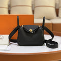 HERMES MINI LINDY IN BLACK WITH GOLD HARDWARE (STAMP B)