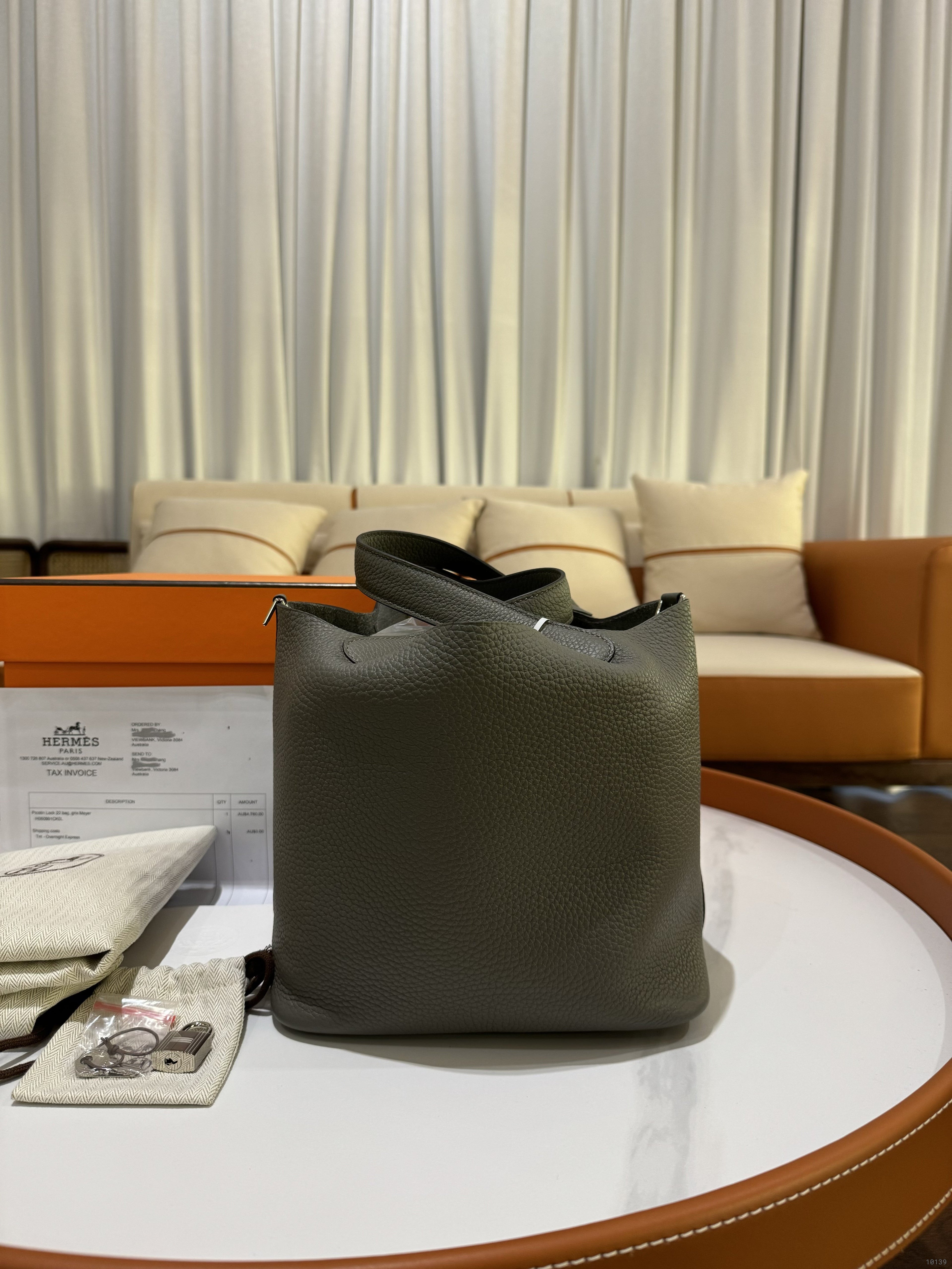 HERMES PICOTIN 22 CLOUD GREY STAMP U