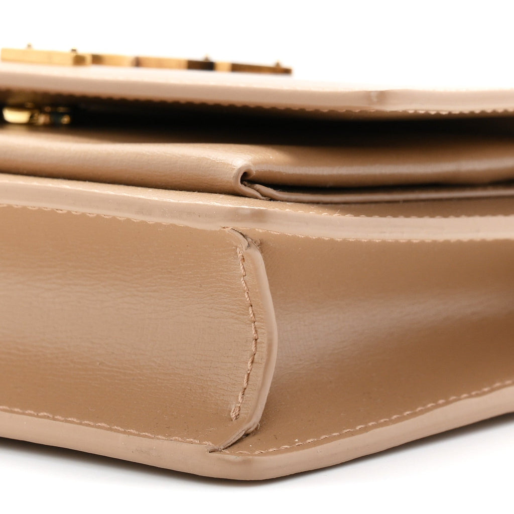 Calfskin Monogram Sunset Chain Wallet Dark Toffee