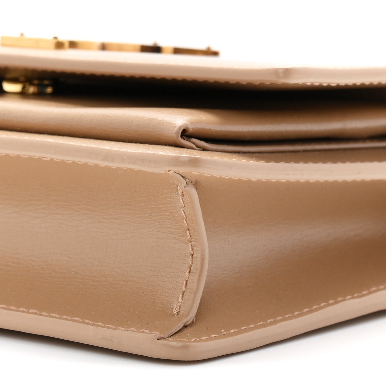 Calfskin Monogram Sunset Chain Wallet Dark Toffee